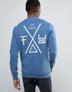 Friend Or Faux Transform Back Print Sweater - Blue