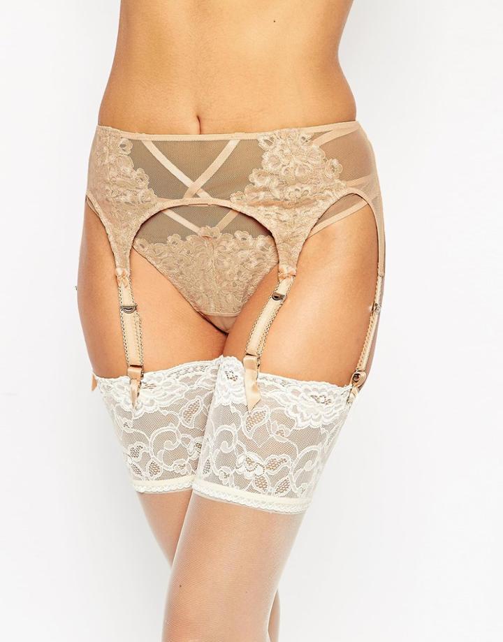 Dita Von Teese Dahlia Cr Me Caramel Suspender - Cream