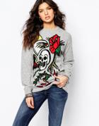 Diesel Biker Print Knitted Sweater - Gray