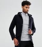 Noak Tall Wool Blend Parka - Navy