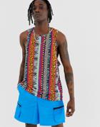 Urban Threads Mixed Stripe Racerback Tank-multi