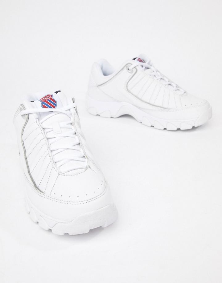K-swiss St529 Heritage Chunky Sole Sneakers In White - White