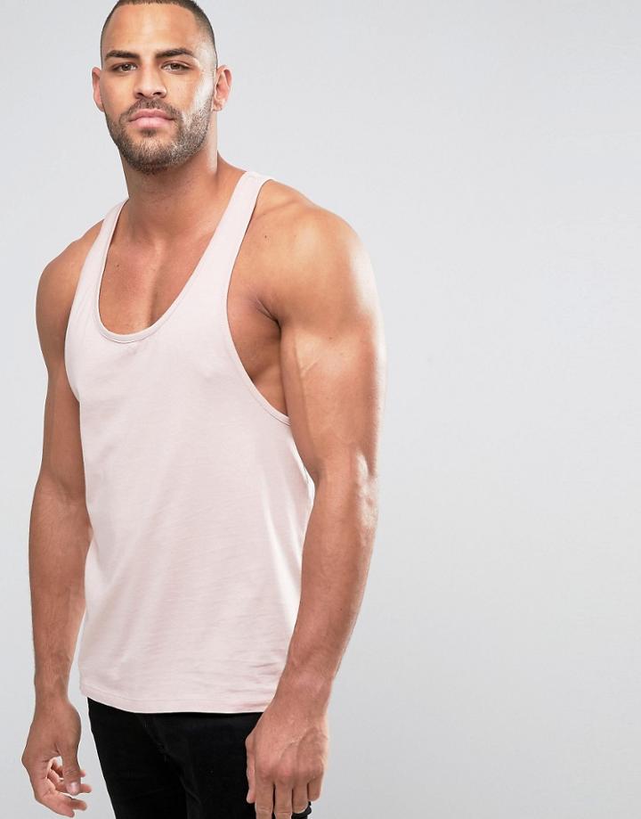 Asos Extreme Racer Back Tank In Pink - Pink