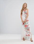 Uttam Boutique Floral Placement Print Maxi Dress - Multi