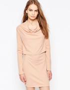 Daisy Street Double Layer Dress - Nude