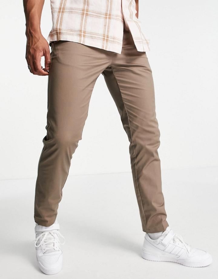 River Island Skinny Chinos In Tan-brown