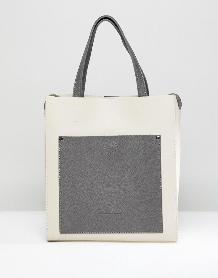 Claudia Canova Unlined Single Pocket Tote Bag - Cream