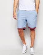 Another Influence Chambray Turn Up Shorts - Blue