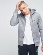 Armani Jeans Zip Up Hoodie With Logo In Gray - Gray