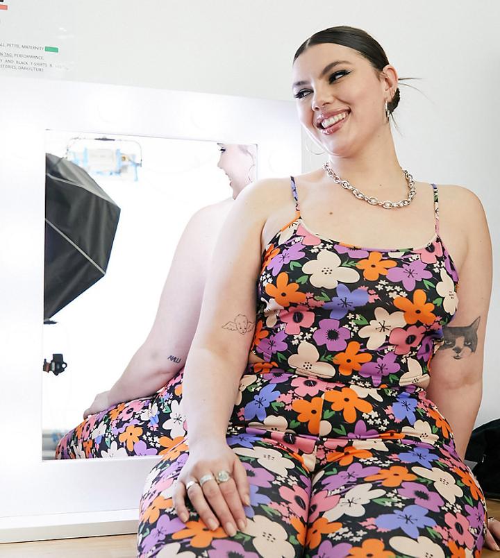 Collusion Plus Floral Print Cami In Multi - Part Of A Set