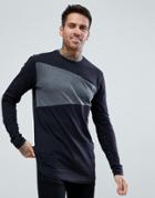 Ringspun Block Long Sleeve Top - Black