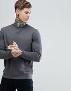Asos Sweatshirt In Charocal Marl - Gray