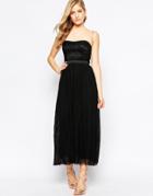 Love Bandeau Maxi Dress With Lace Top - Black