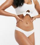 Peek & Beau Fuller Bust Exclusive Textured High Leg Bikini Bottom In White