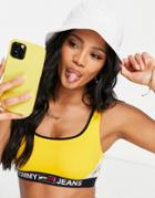 Tommy Hilfiger Jeans Crop Bikini Top In Yellow