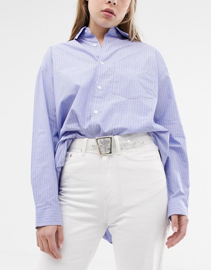Asos Design Jeans Belt In Clear With Metal Eyelets - Clear