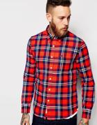Lee Shirt Slim Fit One Pocket Flannel Check - Lava Red