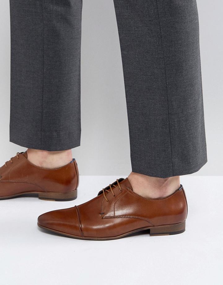 Walk London City Toe Cap Lace Up Shoes In Tan - Tan