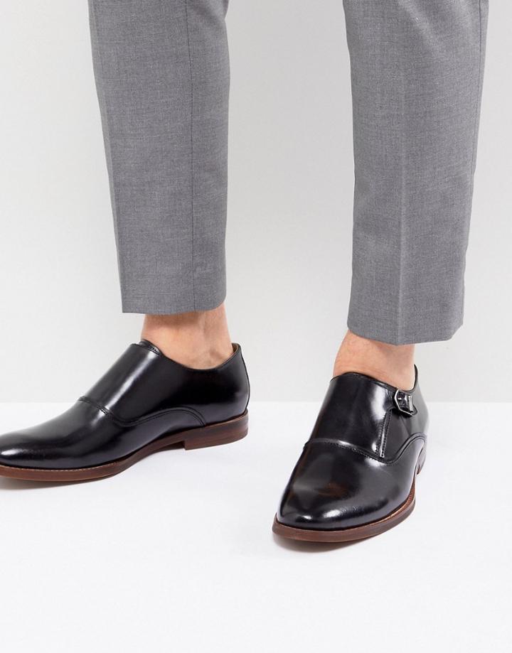 Aldo Catallo Leather Monk Shoes In Black - Black