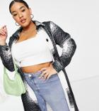 I Saw It First Plus Longline Over Shirt In Check-green