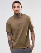 Asos T-shirt In Boxy Cropped Fit In Brown - Coco Brown