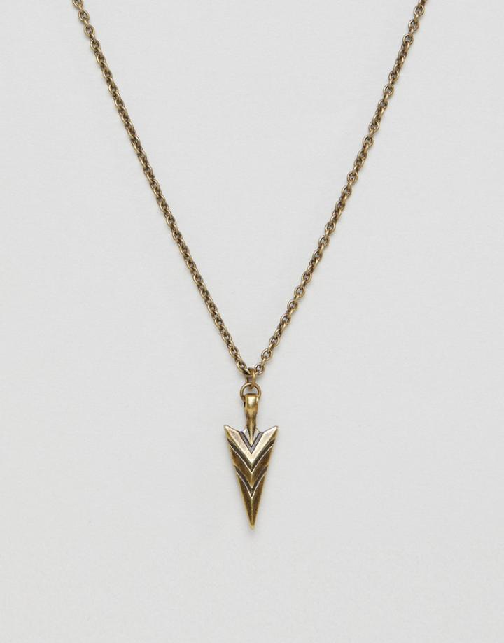 Seven London Necklace In Gold With Arrow Pendant - Gold