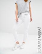 Vero Moda Petite Zip Detail Skinny Jeans - White