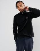 Fila Vintage Long Sleeve T-shirt With Zip Neck In Black - Black