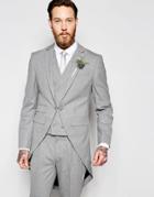 Asos Wedding Skinny Suit Jacket With Tails In Grey - Gray