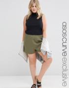 Asos Curve Basic Jersey Shorts - Khaki