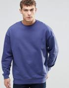 Asos Oversized Sweatshirt In Blue - Pitch Blue