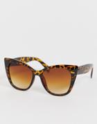 South Beach Cat Eye Sunglasses In Tort - Brown