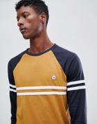 Le Breve Raglan Cut And Sew Long Sleeve Top - Yellow