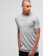 Asos Longline Knitted T-shirt In Light Gray - Light Gray