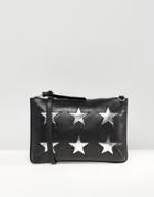 Urbancode Leather Clutch Bag With Cut Out Stars - Black