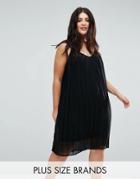 Lovedrobe Pleated Strappy Dress - Black