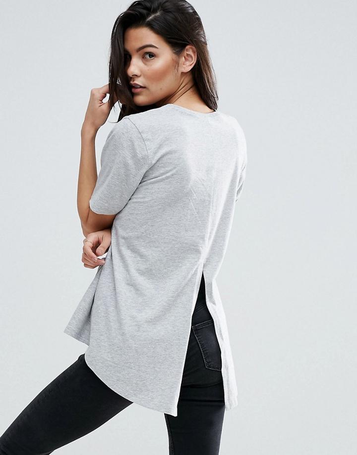 Asos Dip Split Back Update T-shirt - Gray
