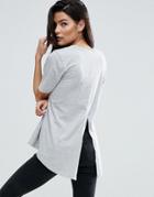 Asos Dip Split Back Update T-shirt - Gray