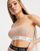 Asos Design Lounge Bandeau Crop Top With Thick Elastic In Mink-neutral