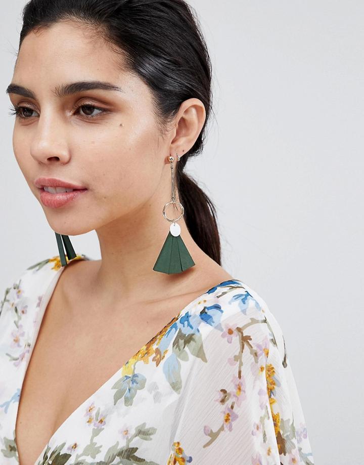 Ashiana Tassel Drop Statement Earrings - Black