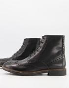 Moss London Lace Up Boots In Black