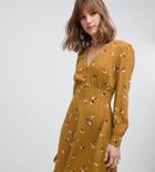 Warehouse Floral Tea Dress In Yellow - Yellow