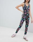 Adidas Originals Floral Print Leggings - Black