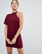 Asos One Shoulder Shift Dress - Red