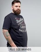 Duke Plus T-shirt With Brooklyn Print In Black - Black