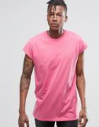 Asos Oversized Sleeveless T-shirt In Pink Marl - Tea Rose Marl