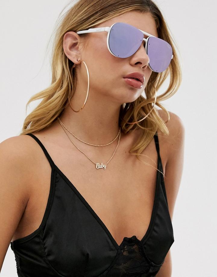 Quay Tricky Aviator Sunglasses - Purple