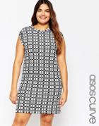 Asos Curve Knitted Dress In Check - Multi