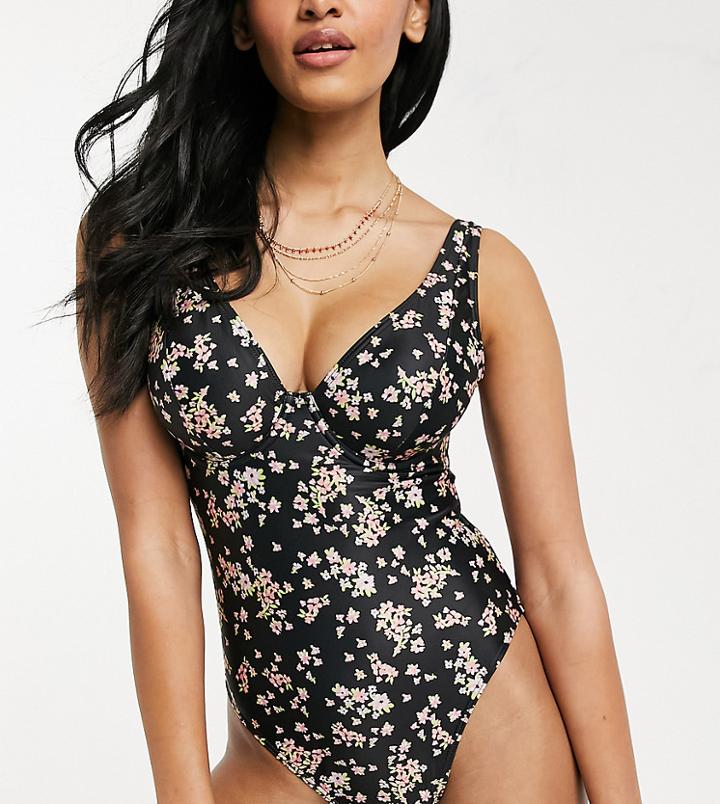 Peek & Beau Fuller Bust Exclusive Underwired Swimsuit In Floral Print Dd-g-multi