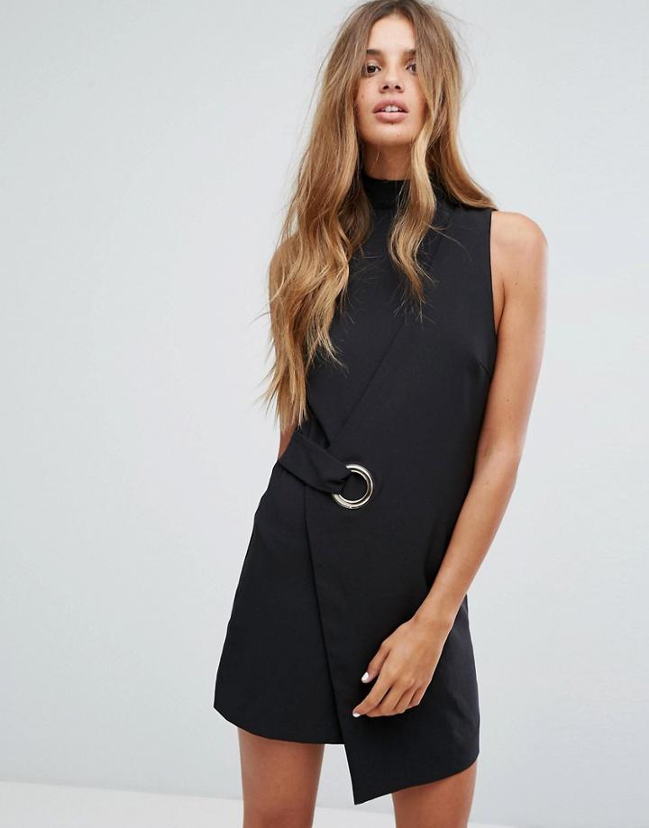 Minkpink Eyelet Wrap Dress - Black